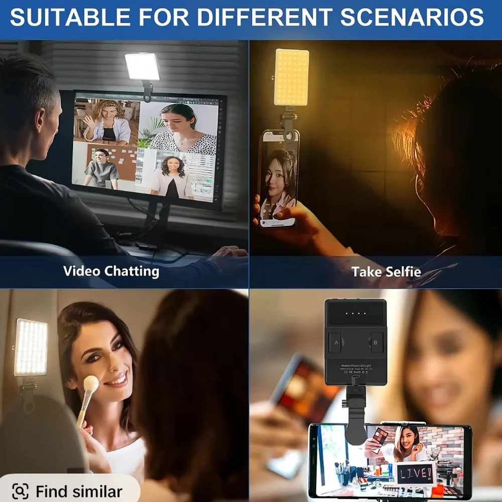 LED Video Light Panel for Cameras and Smartphones - Black